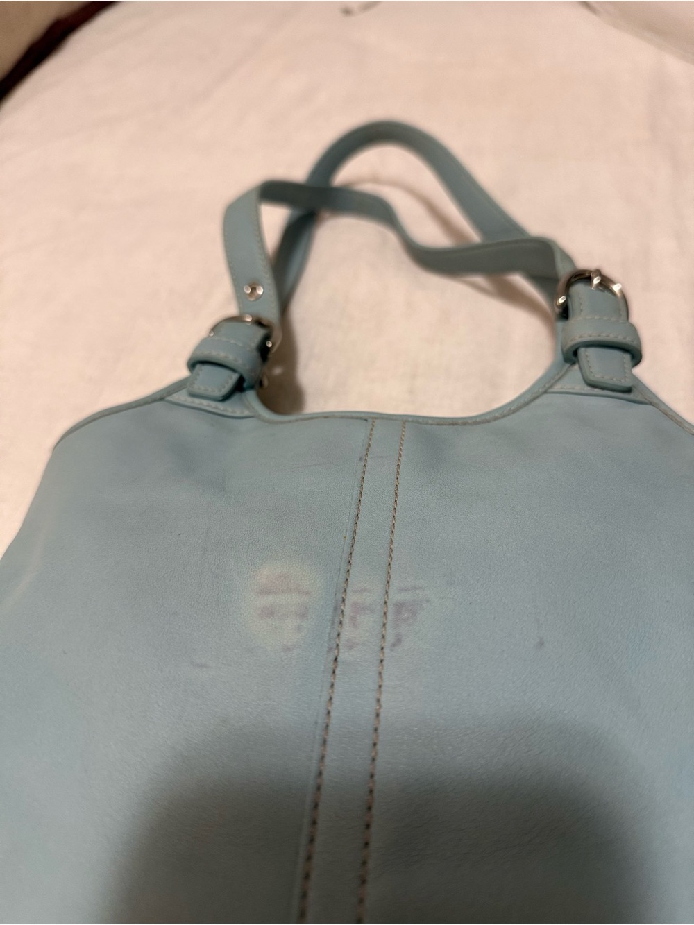 Coach Vintage Light Blue Leather Hobo Shoulder Bag Style L95-4989 - Picture 3 of 16